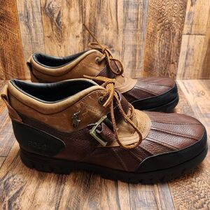 SOLD POLO Ralph Lauren Dover III Leather Duck Boots Men's Size 14 D Brown Black